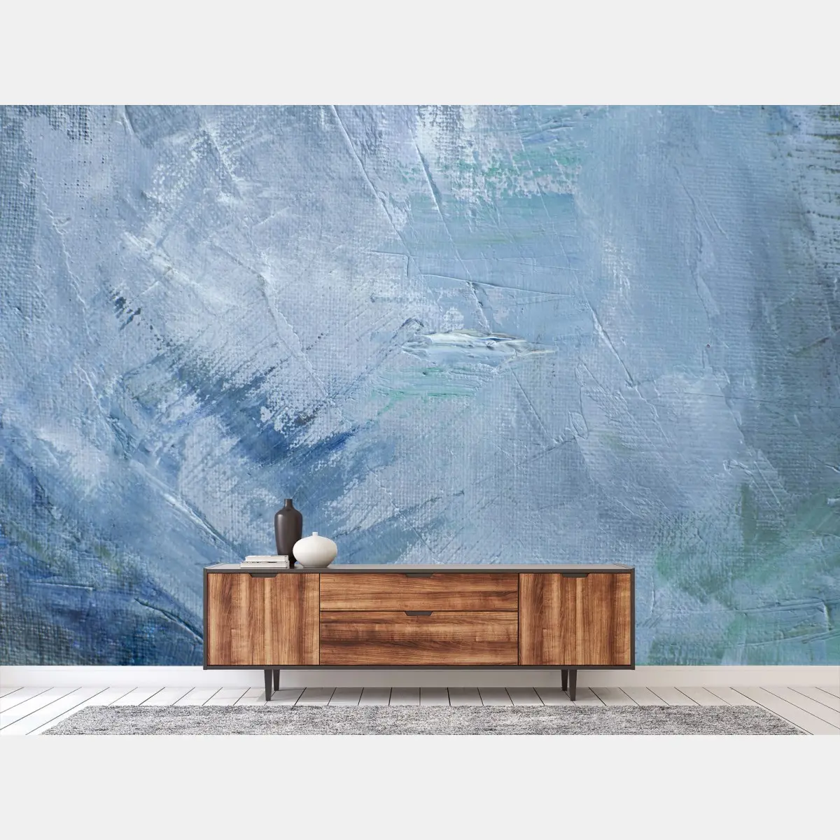 Papier peint texture abstraite aux nuances de bleu – Wallnifity®