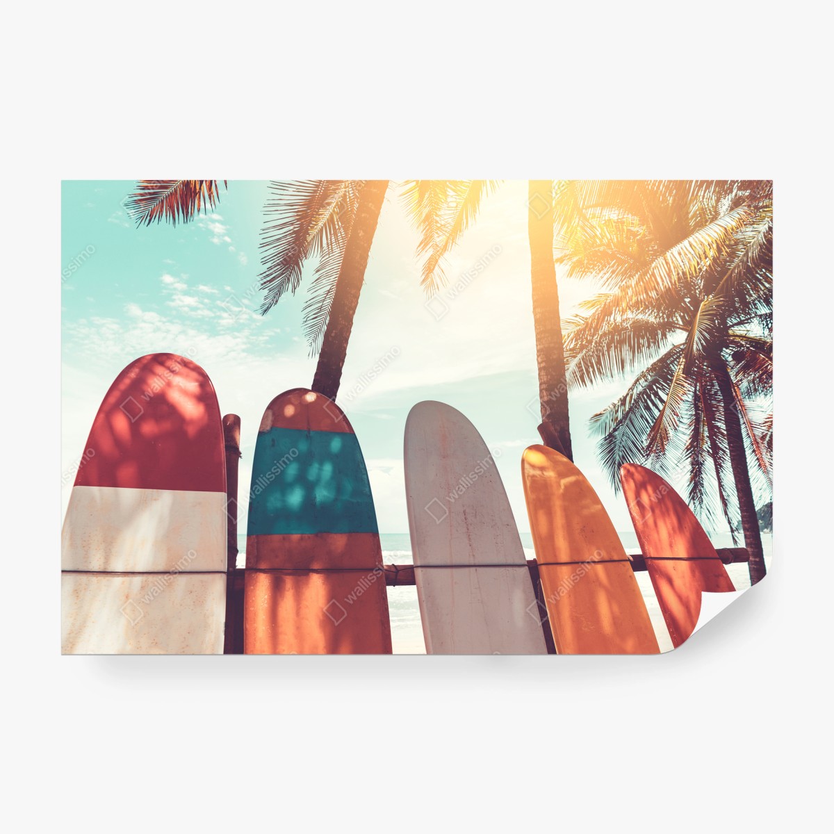 Papier peint ambiance surf rétro tropicale – Wallnifity®