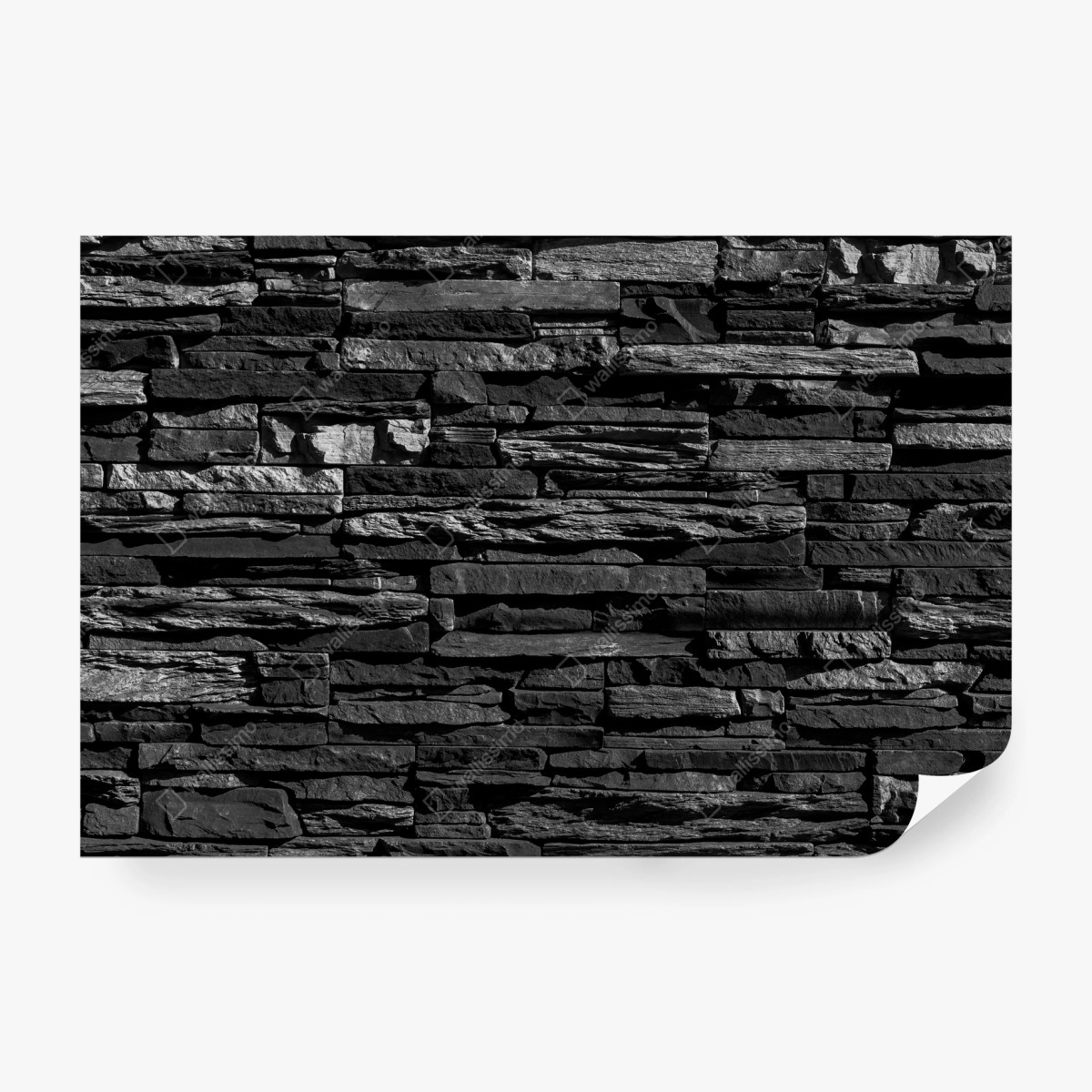 Papier peint mur de pierres texturées noir et blanc – Wallnifity®