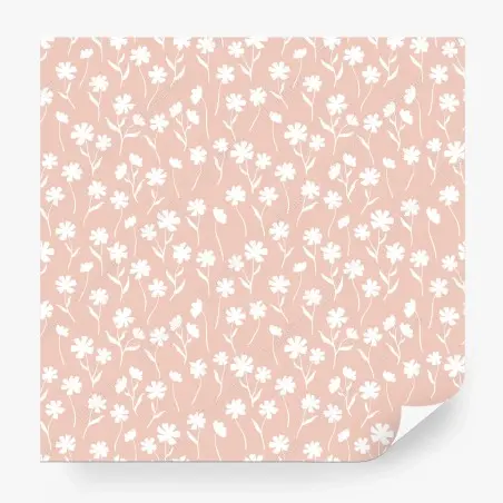 Papier peint motif floral délicat rose poudré – Wallnifity®
