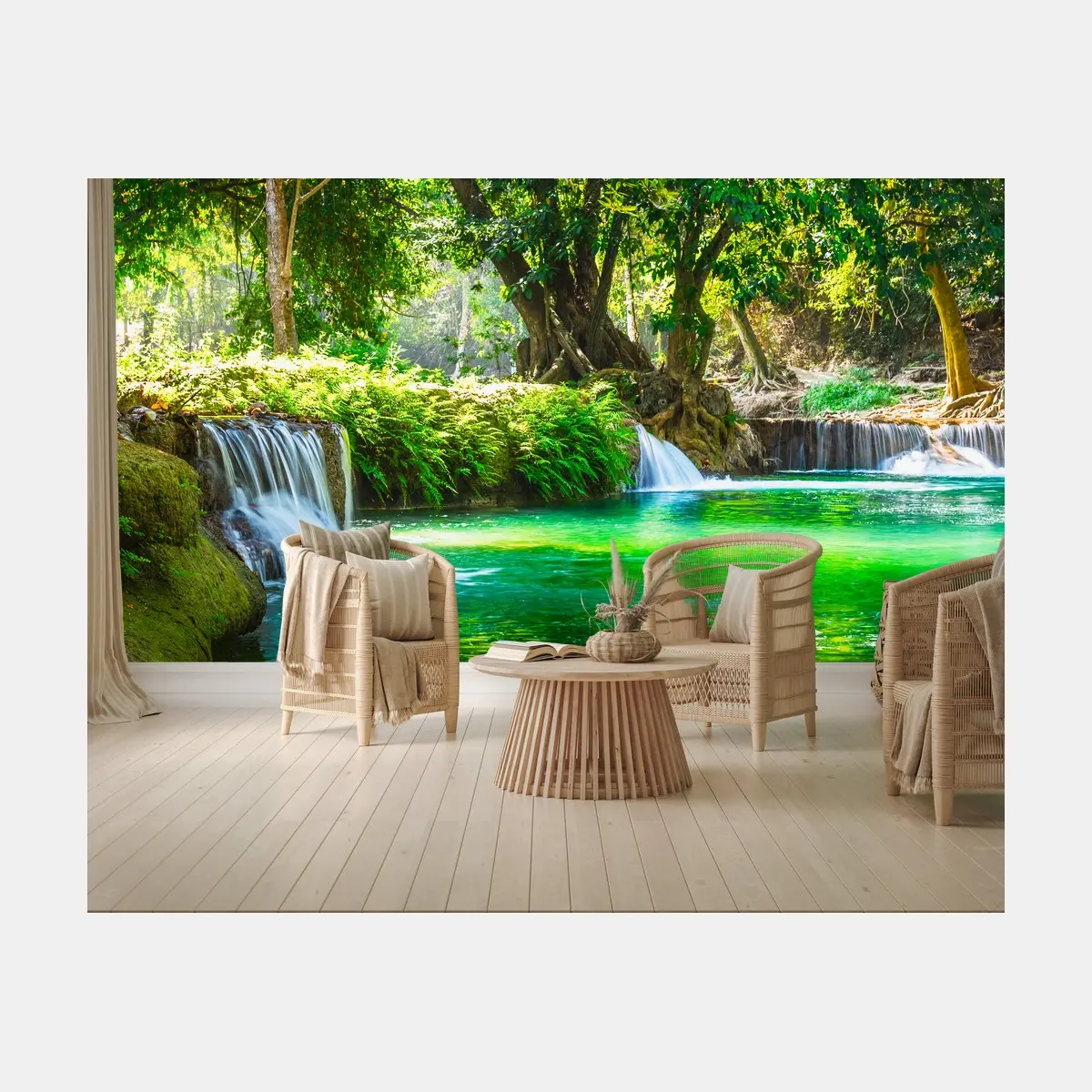 Papier peint cascade tropicale de Saraburi, Thaïlande – Wallnifity®