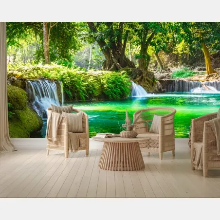 Papier peint cascade tropicale de Saraburi, Thaïlande – Wallnifity®