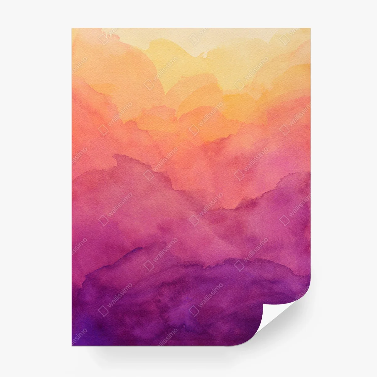 Papier peint aquarelle de coucher de soleil en dégradé – Wallnifity®