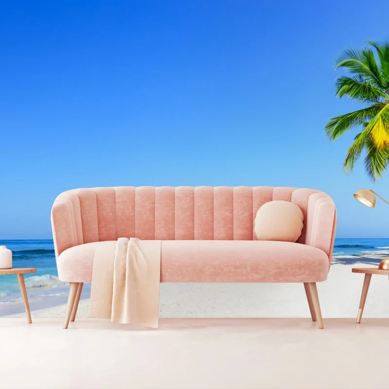 Papier peint paysage de plage tropicale au soleil – Wallnifity®