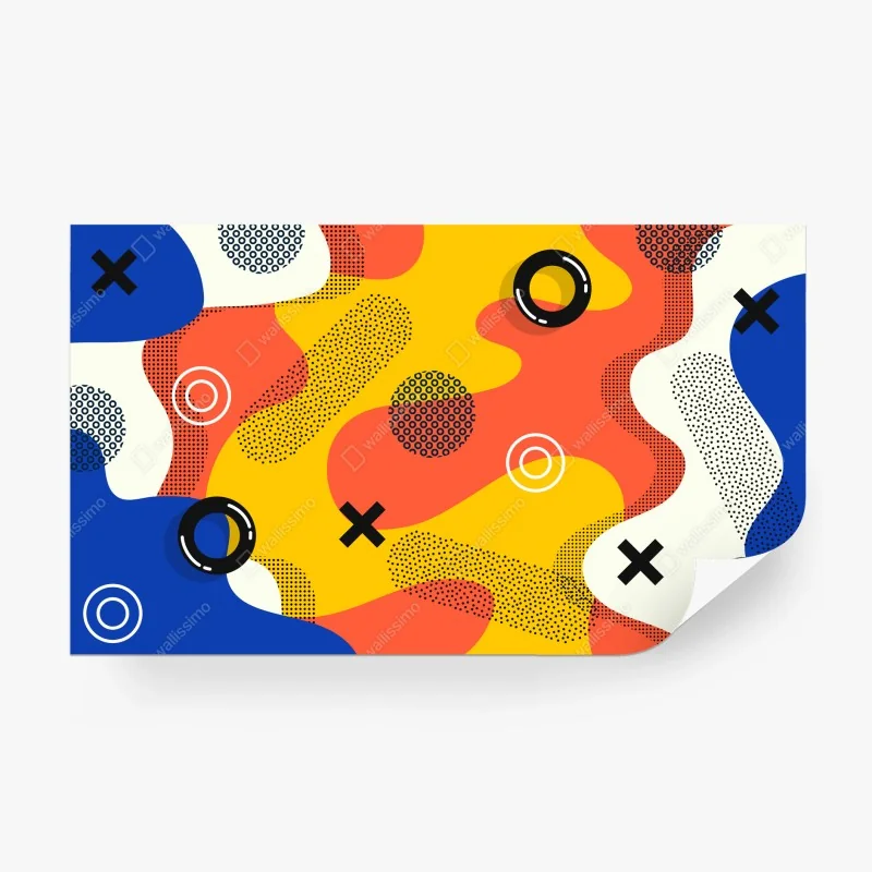 Papier peint composition abstraite colorée style memphis – Wallnifity® Papier peint composition abstraite colorée style memphis – Wallnifity®
