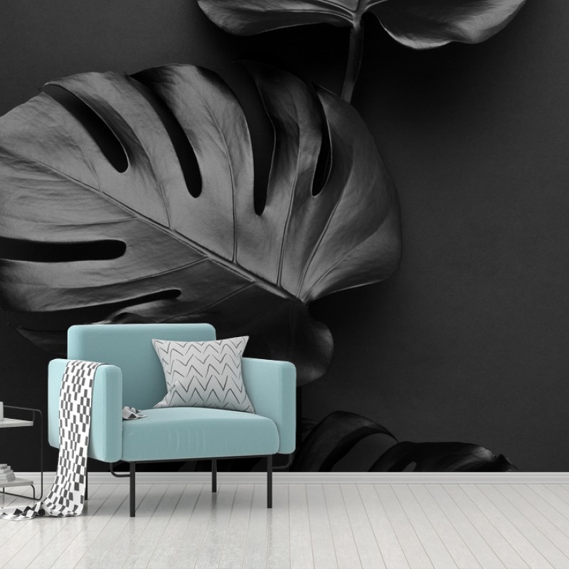 Papier peint élégance botanique noire – Wallnifity®