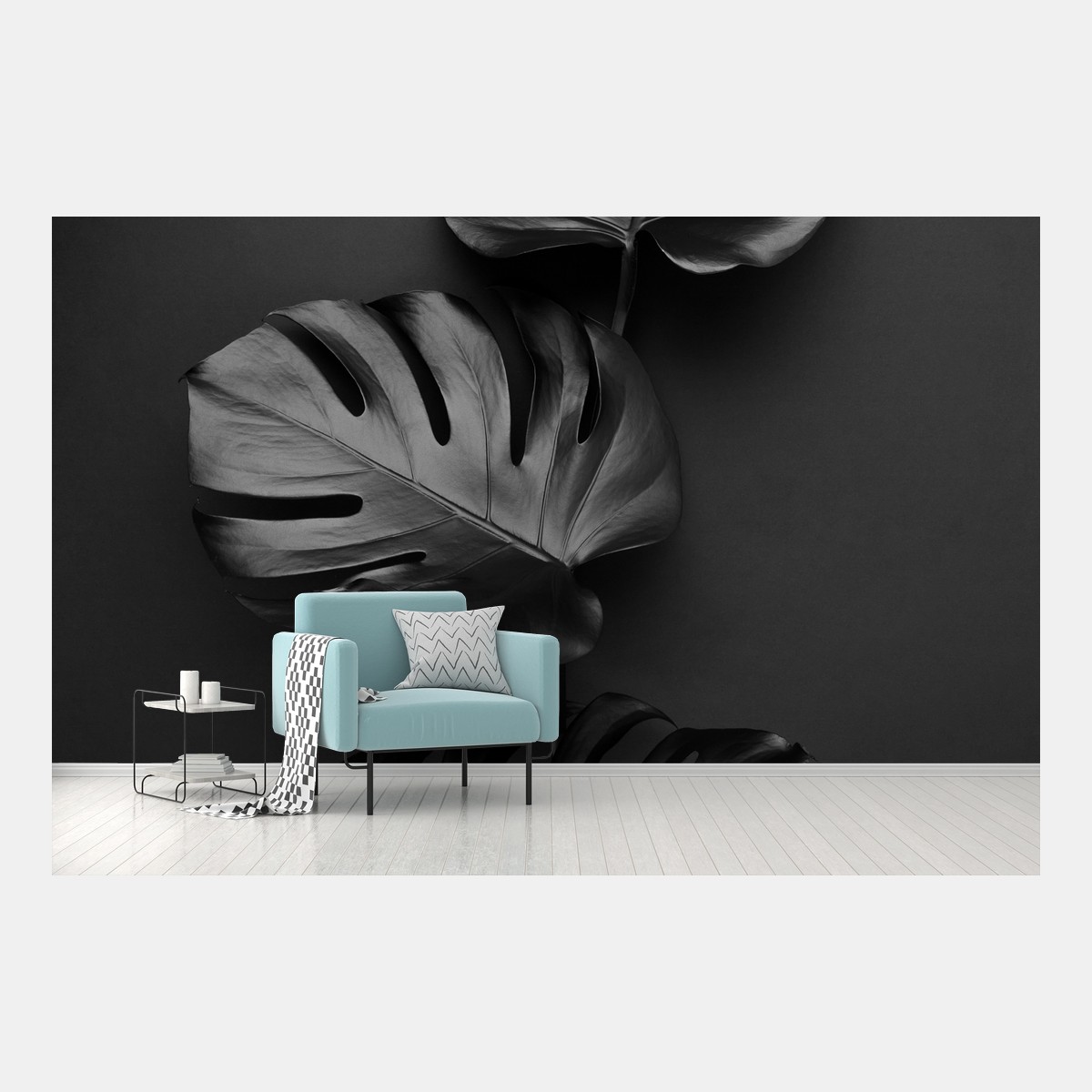 Papier peint élégance botanique noire – Wallnifity®