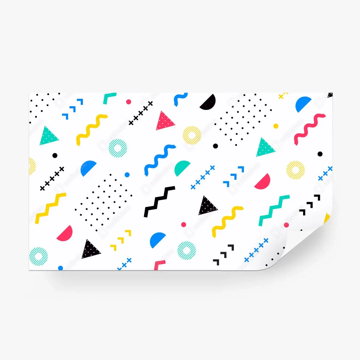 Papier peint motif géométrique coloré style Memphis – Wallnifity®