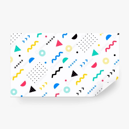 Papier peint motif géométrique coloré style Memphis – Wallnifity®
