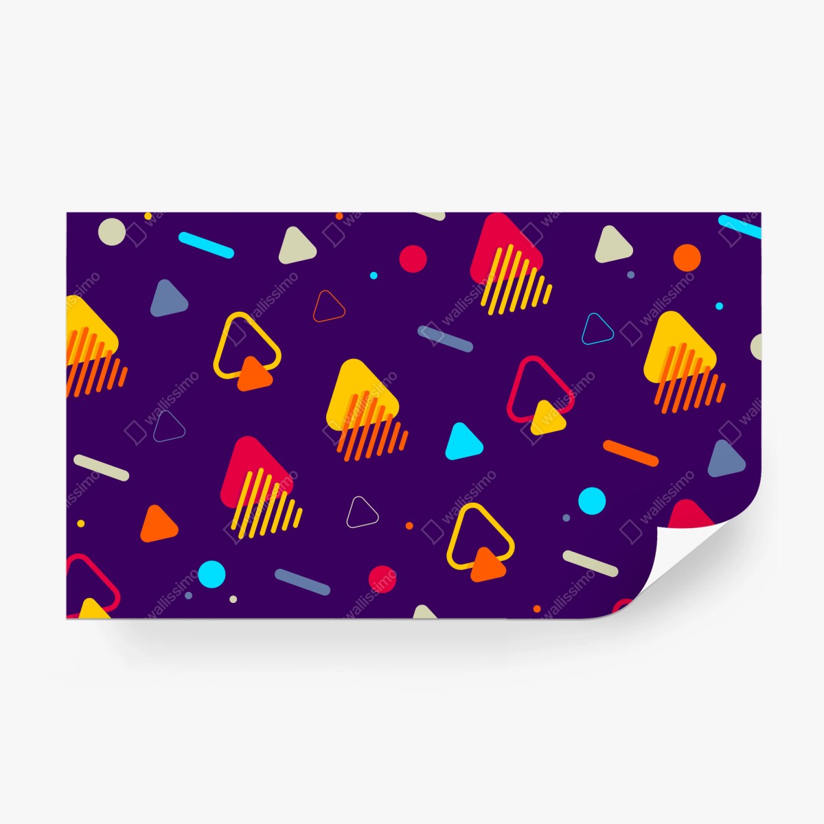 Papier peint motif géométrique rétro coloré – Wallnifity®