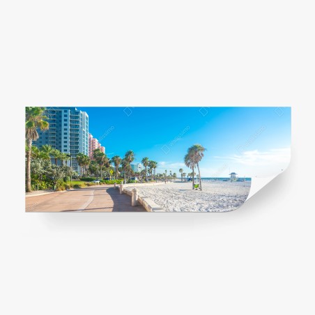 Papier peint promenade ensoleillée au bord de la mer – Wallnifity®