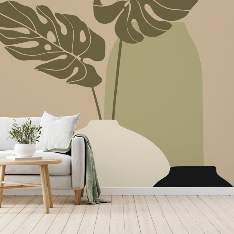 Papier peint composition botanique minimaliste – Wallnifity®