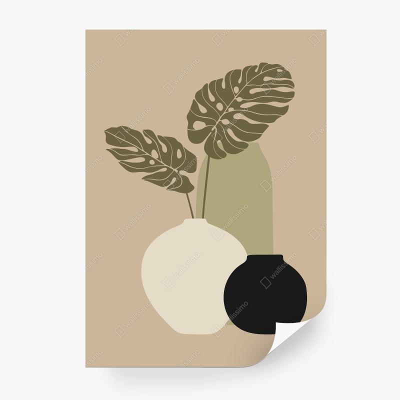 Papier peint composition botanique minimaliste – Wallnifity®