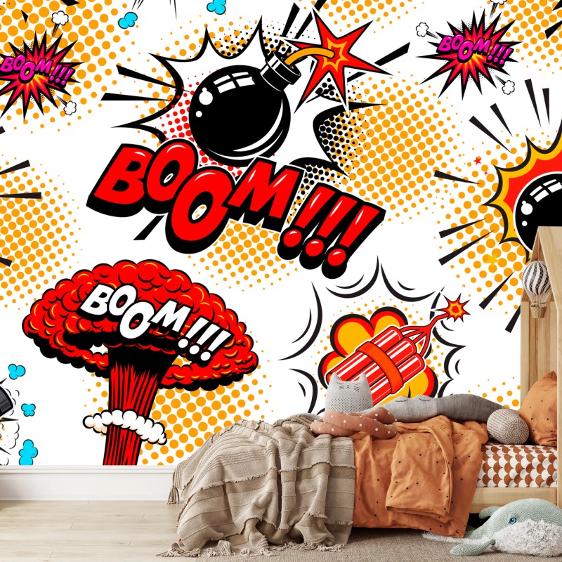 Papier peint explosions pop art colorées – Wallnifity®
