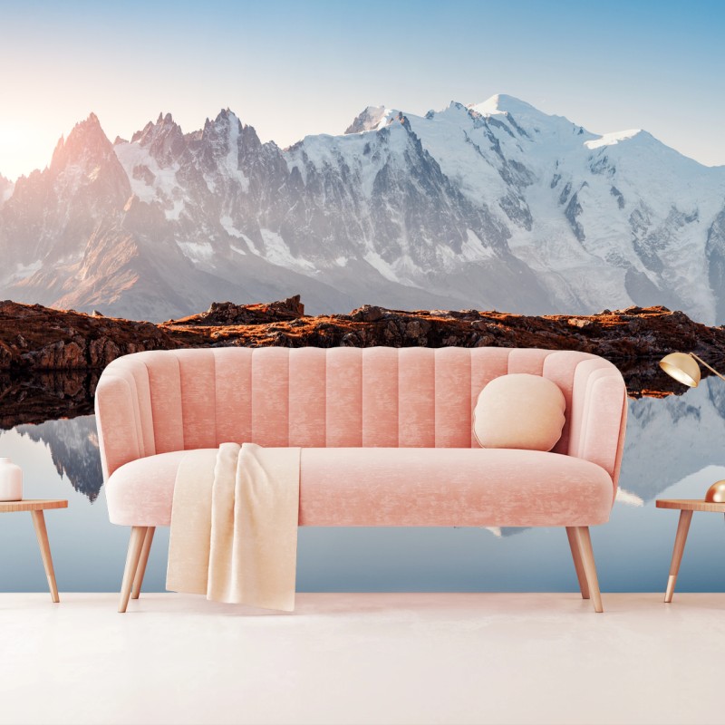 Papier peint panorama alpin au reflet miroir – Wallnifity® Papier peint panorama alpin au reflet miroir – Wallnifity®