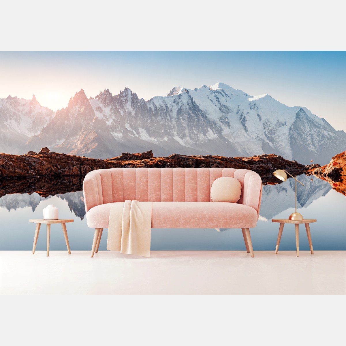 Papier peint panorama alpin au reflet miroir – Wallnifity® Papier peint panorama alpin au reflet miroir – Wallnifity®
