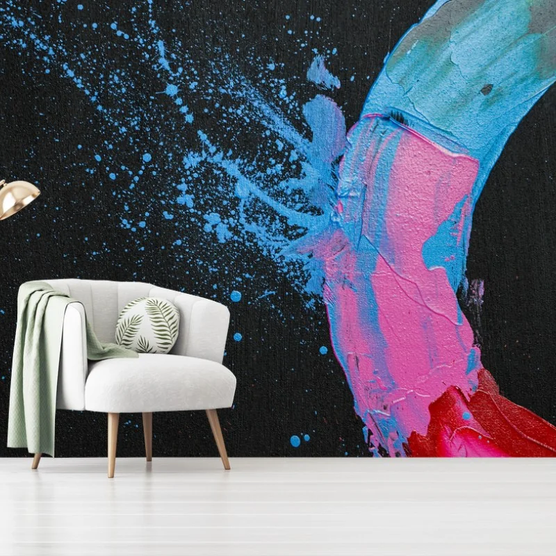 Papier peint anneau coloré abstrait sur fond noir – Wallnifity® Papier peint anneau coloré abstrait sur fond noir – Wallnifity®