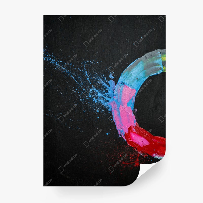 Papier peint anneau coloré abstrait sur fond noir – Wallnifity® Papier peint anneau coloré abstrait sur fond noir – Wallnifity®