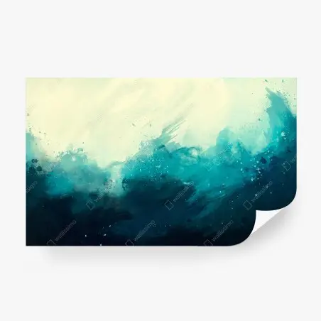 Papier peint vagues d'aquarelle turquoise – Wallnifity®