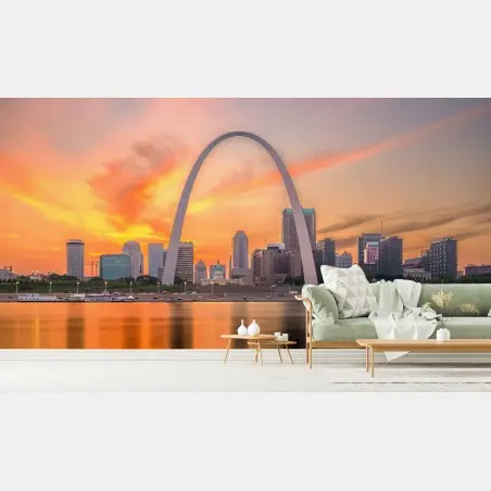 Papier peint coucher de soleil sur St. Louis – Wallnifity®
