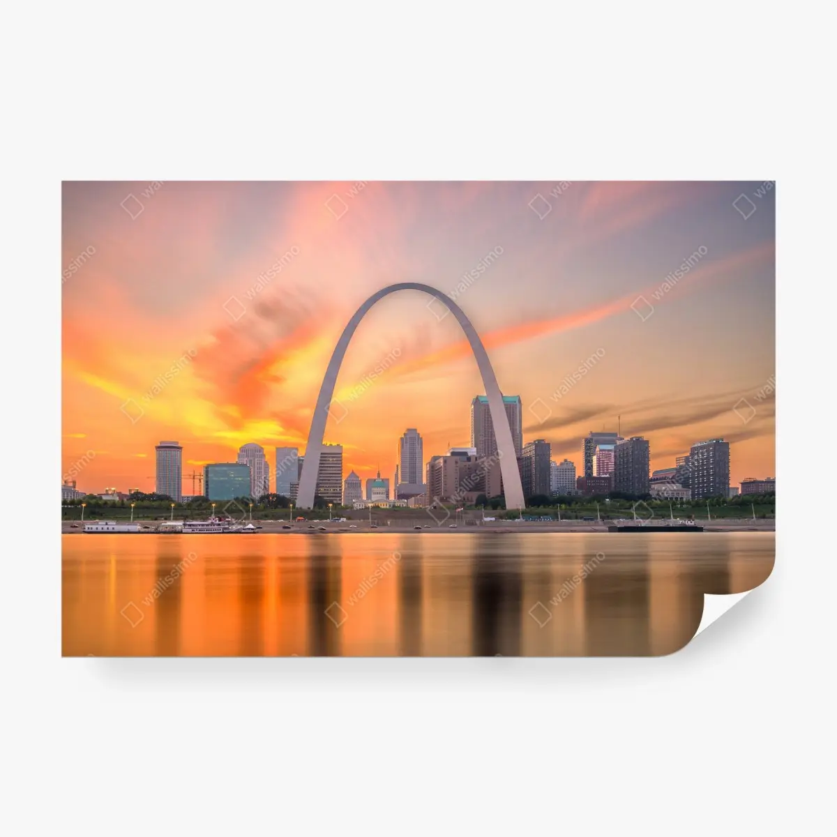 Papier peint coucher de soleil sur St. Louis – Wallnifity®