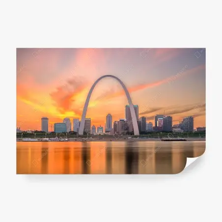 Papier peint coucher de soleil sur St. Louis – Wallnifity®