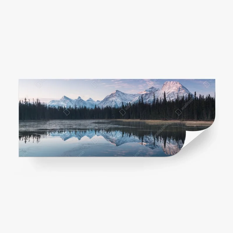 Papier peint reflet montagnard au ciel pastel – Wallnifity® Papier peint reflet montagnard au ciel pastel – Wallnifity®