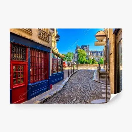 Papier peint ruelle colorée de Paris au soleil – Wallnifity®