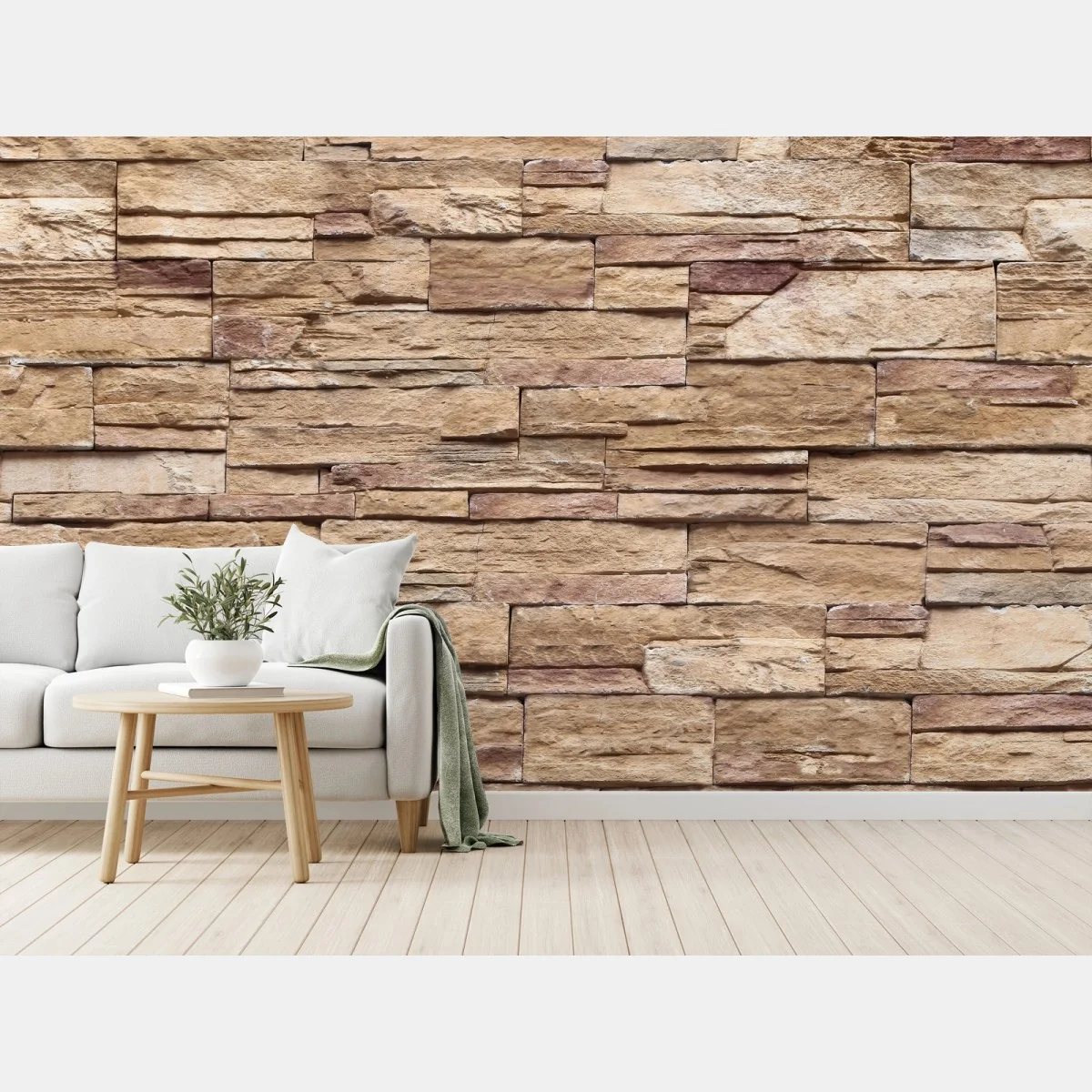Papier peint parement pierre aux tons sable pour une ambiance chaleureuse – Wallnifity® Papier peint parement pierre aux tons sable pour une ambiance chaleureuse – Wallnifity®