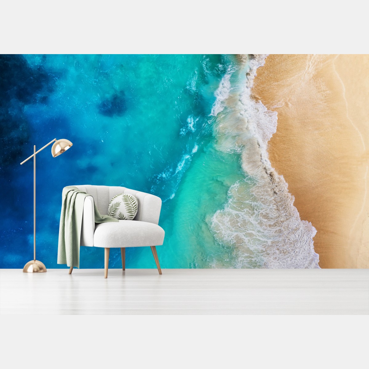 Papier peint côte turquoise vue du ciel – Wallnifity®