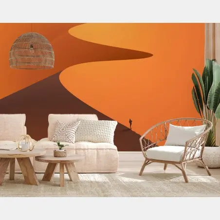 Papier peint silhouette dans les dunes au coucher du soleil – Wallnifity®
