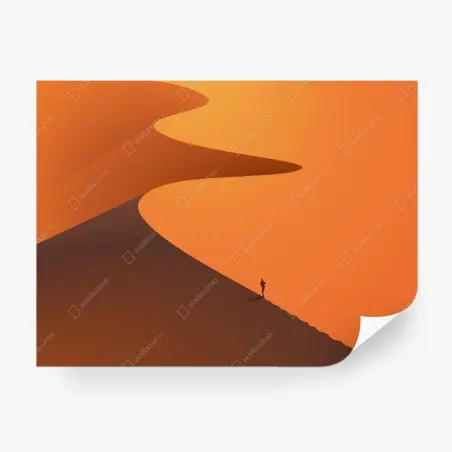 Papier peint silhouette dans les dunes au coucher du soleil – Wallnifity®