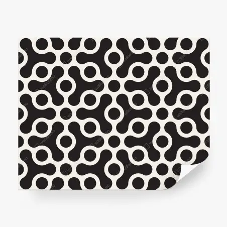 Papier peint motif géométrique rétro noir et crème – Wallnifity®