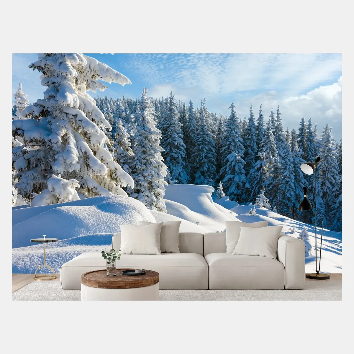Papier peint paysage hivernal serein des Carpates – Wallnifity®