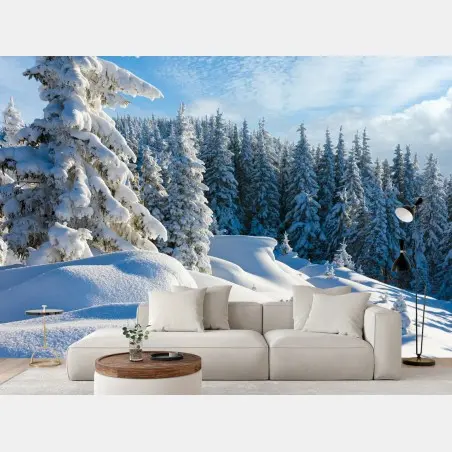 Papier peint paysage hivernal serein des Carpates – Wallnifity®