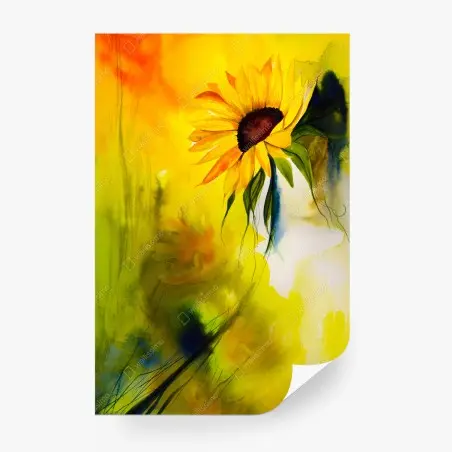 Papier peint éclat de tournesol en aquarelle – Wallnifity®