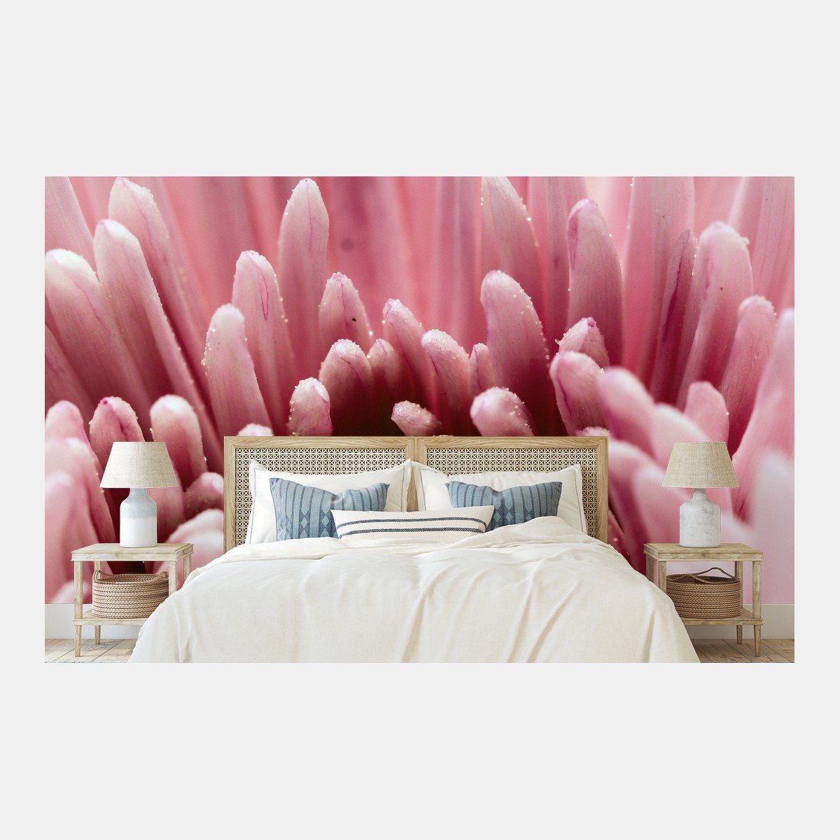 Papier peint cœur de fleur rose en macro – Wallnifity®