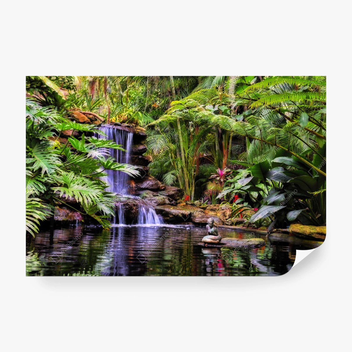 Papier peint havre tropical au bord de la cascade – Wallnifity®