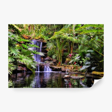 Papier peint havre tropical au bord de la cascade – Wallnifity®