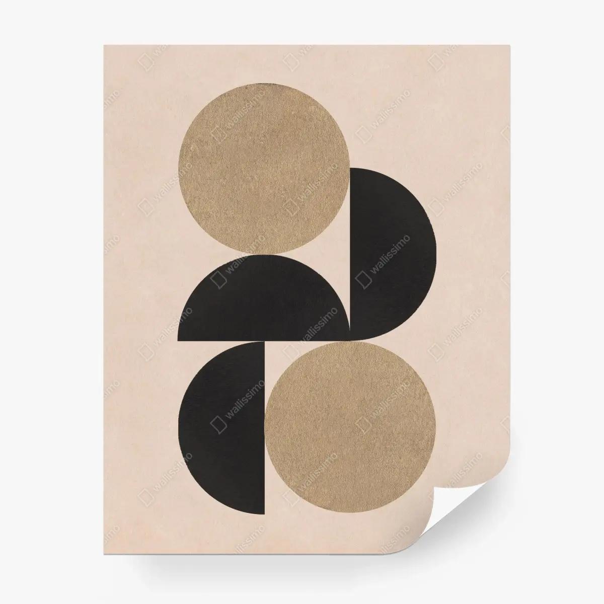 Papier peint composition géométrique noire et dorée – Wallnifity®