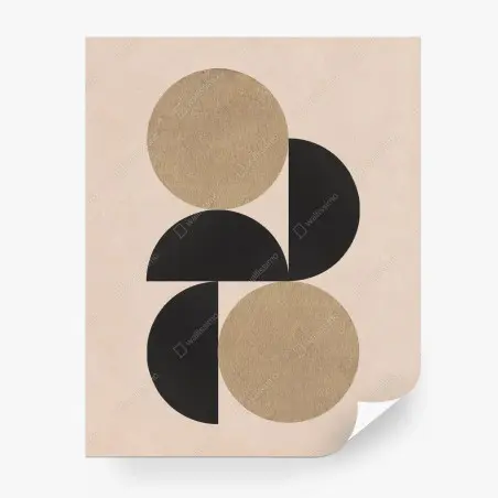 Papier peint composition géométrique noire et dorée – Wallnifity®