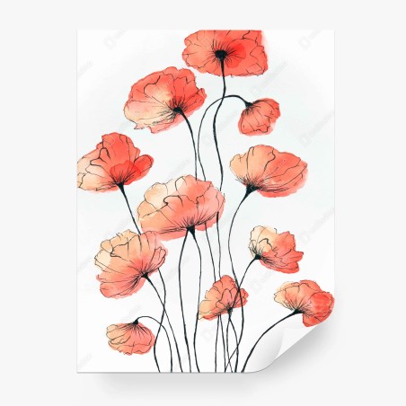 Papier peint éclat de coquelicots en aquarelle – Wallnifity®