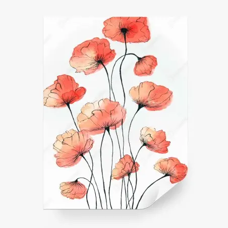 Papier peint éclat de coquelicots en aquarelle – Wallnifity®