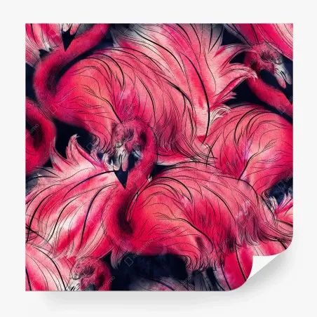 Papier peint motif aquarelle de flamants roses pour décoration murale – Wallnifity®