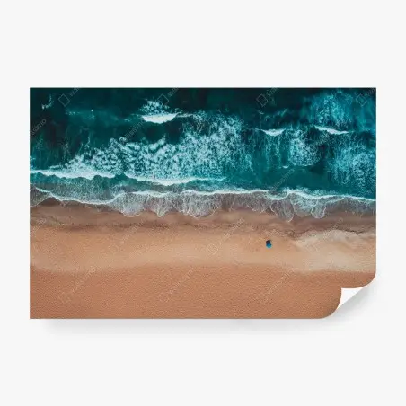 Papier peint vagues turquoises vues du ciel – Wallnifity®