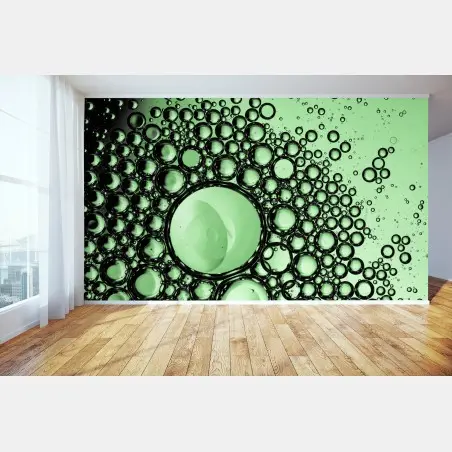 Papier peint motif de bulles vertes en gros plan – Wallnifity®