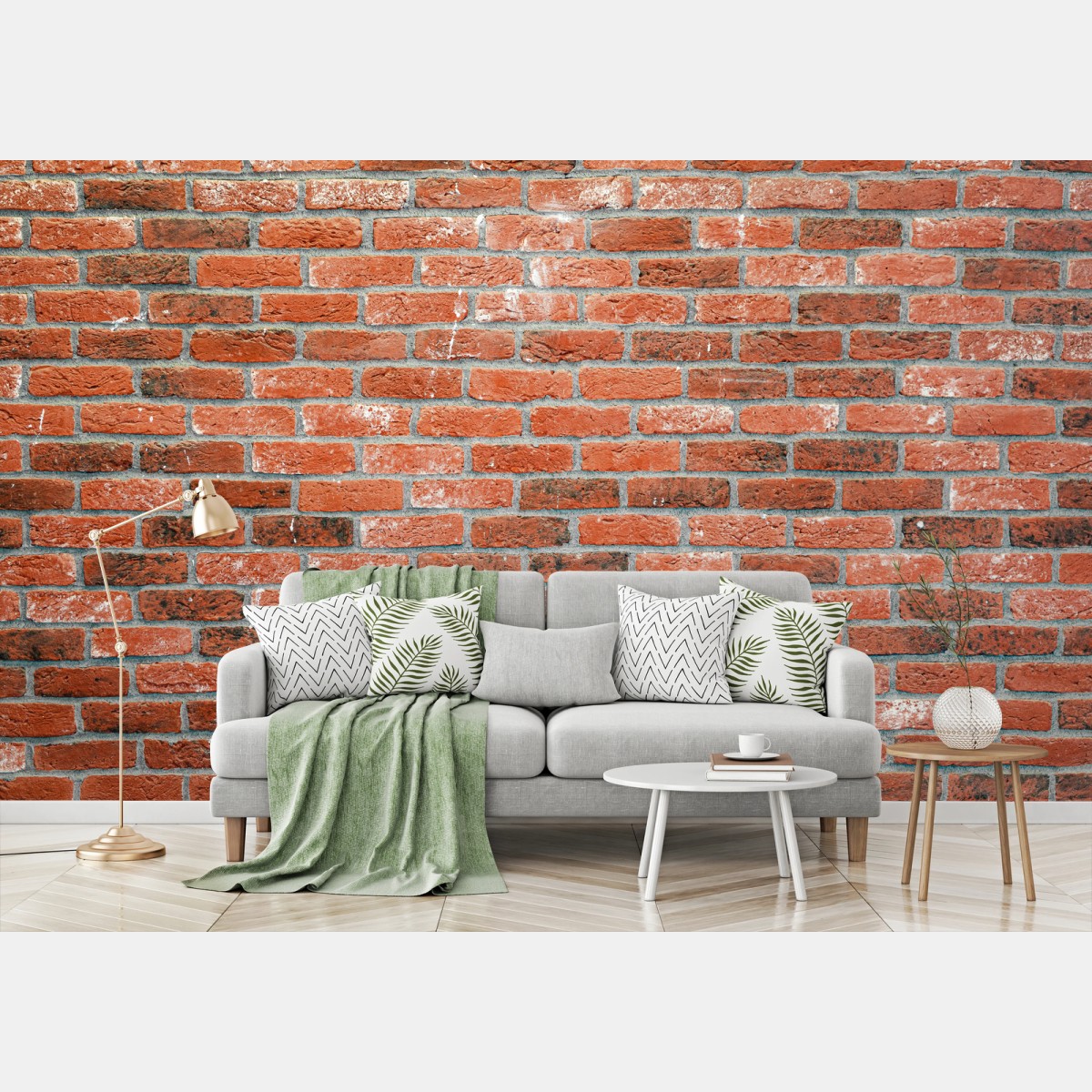 Papier peint mur de briques rouges rustique – Wallnifity®