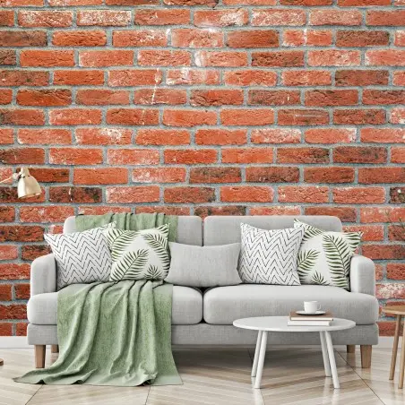 Papier peint mur de briques rouges rustique – Wallnifity®