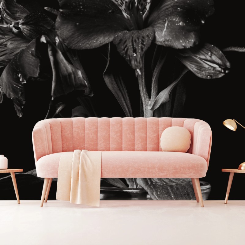 Papier peint bouquet en clair-obscur – Wallnifity®