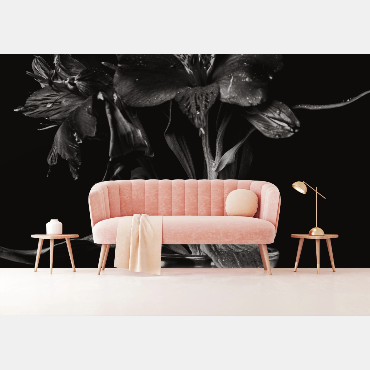 Papier peint bouquet en clair-obscur – Wallnifity®